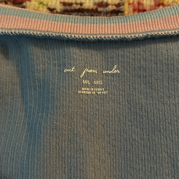 Urban Outfitters out from under cropped tee blue and pink - Picture 2 of 2